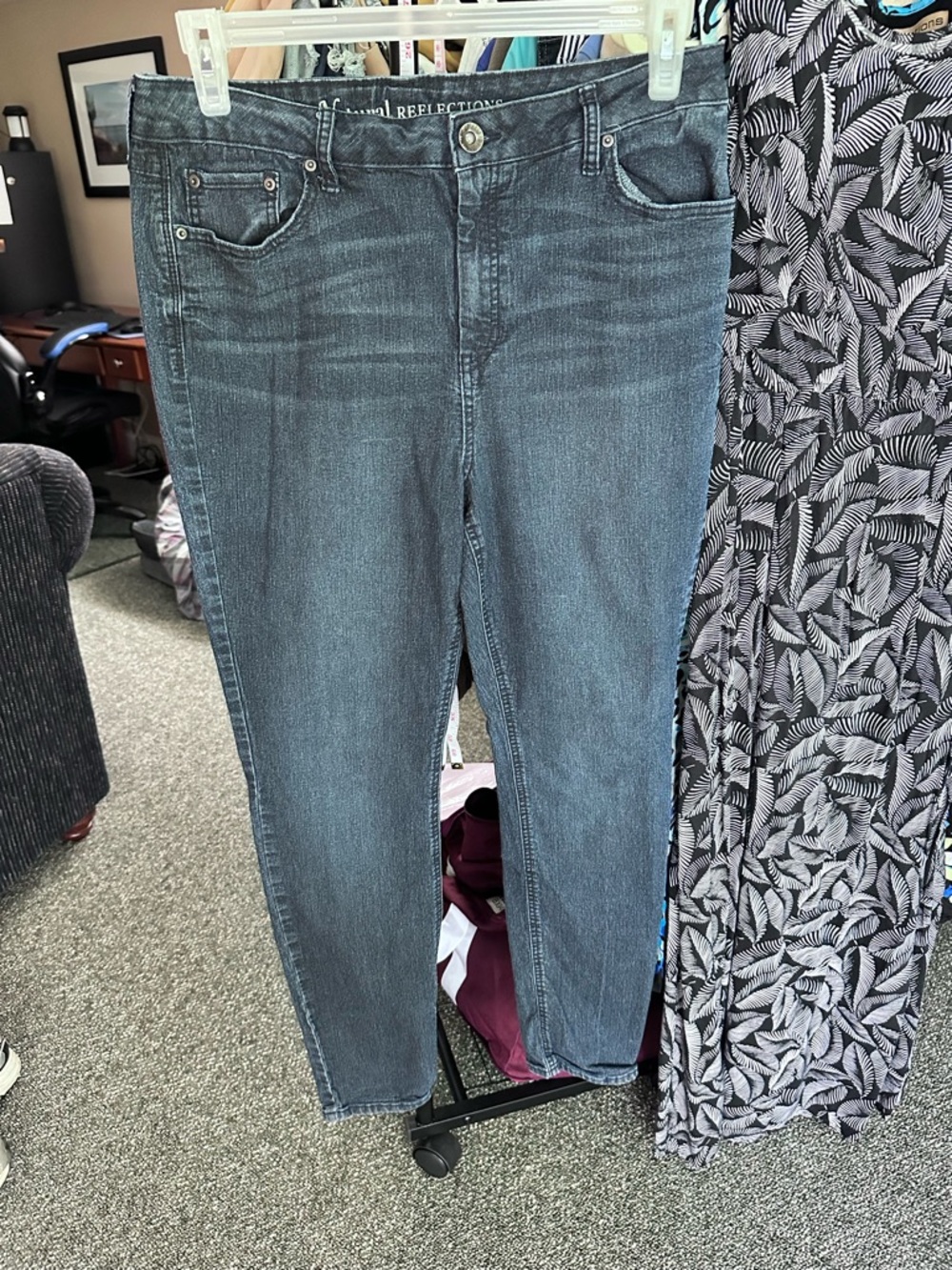Natural Reflections Straight Leg Jeans in Dark Washed Blue